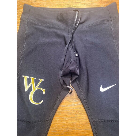 Nike Dri-Fit Black Cropped Athletic Tights With WC Logo Size XS - Picture 2 of 5